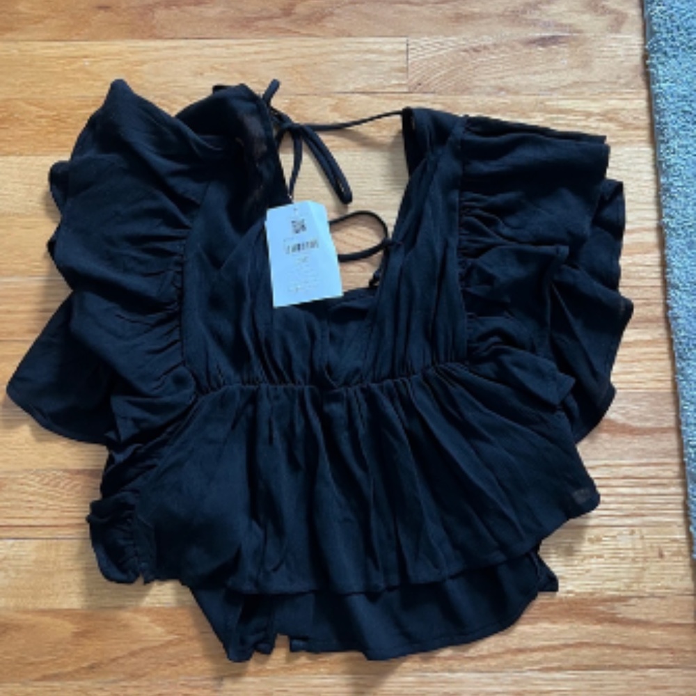 Black Cropped Blouse